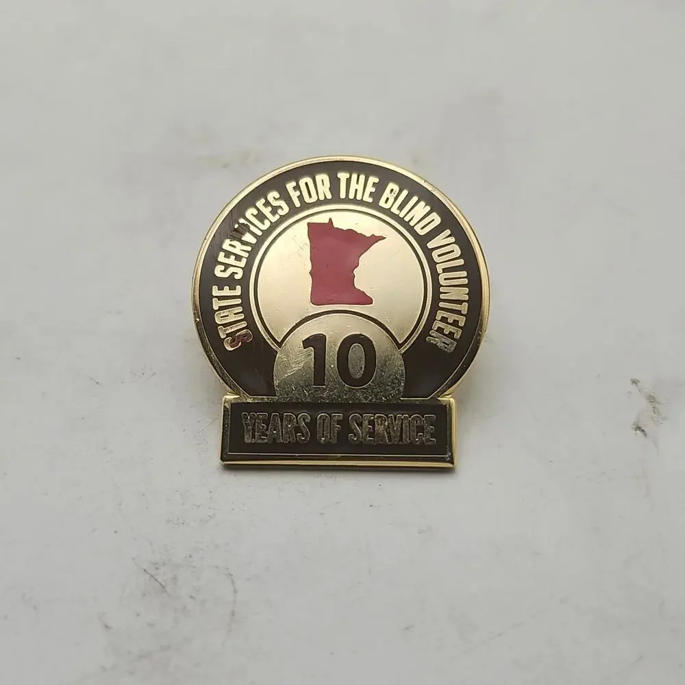 Minnesota State Blind Services Volunteer Ten Year Recognition Award Lapel Pin